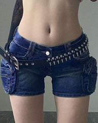 Pantalones cortos de mezclilla utilitarios 
