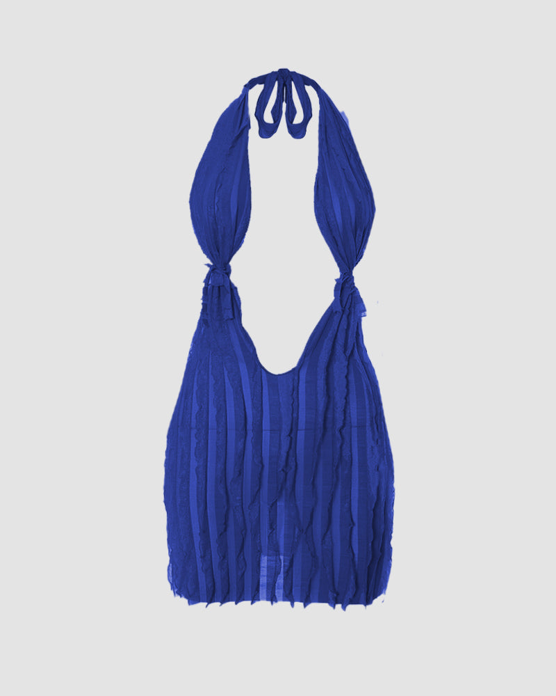 Vortex Blush Rüschen-Tiefausschnittkleid