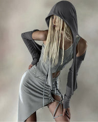 Zephiarah – Strickjacke mit Kapuze und Cut-Outs