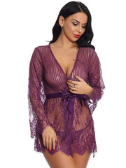 Ropa de casa fina de encaje para mujer 