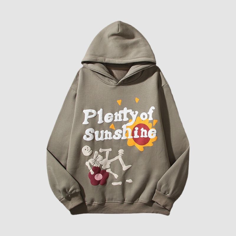 High Street Vintage-Kapuzenpullover mit Graffiti-Print
