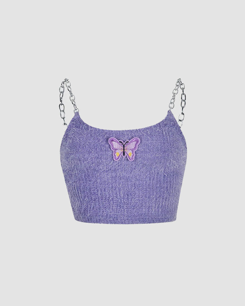Empress Butterfly Camisole-Top mit Kettenträgern