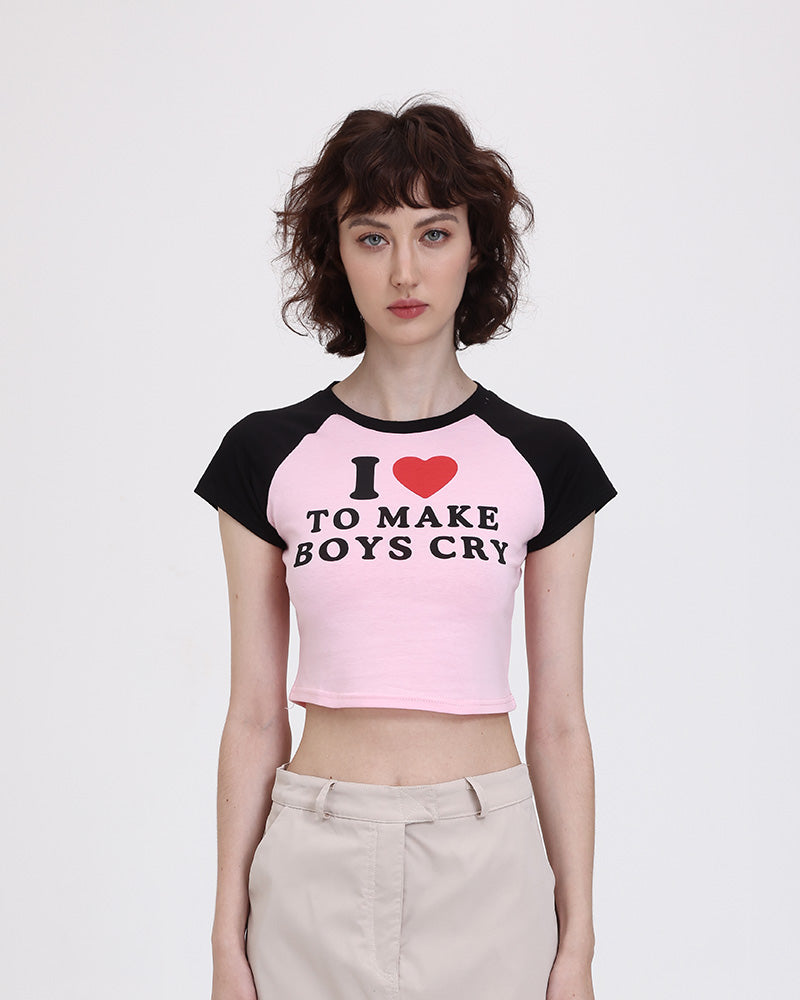 Raglan-Top „Make Boys Cry Baby“