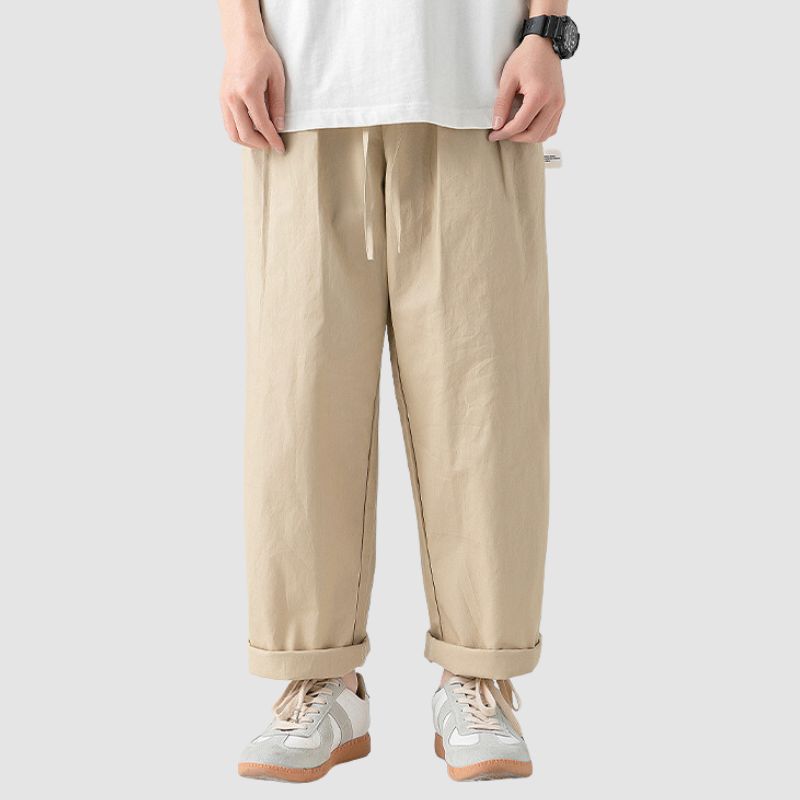 Pantalones cargo de pierna recta con diseño plisado para exteriores