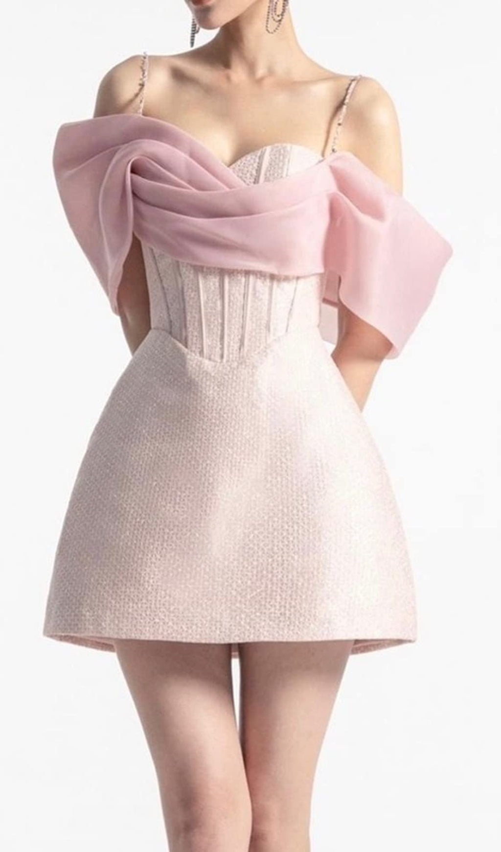 Minikleid mit Trägerkorsett in Rosa