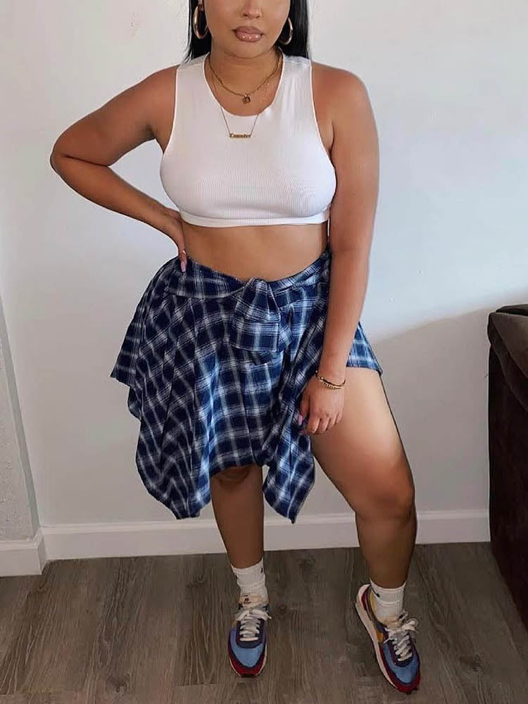 Karierter Midirock