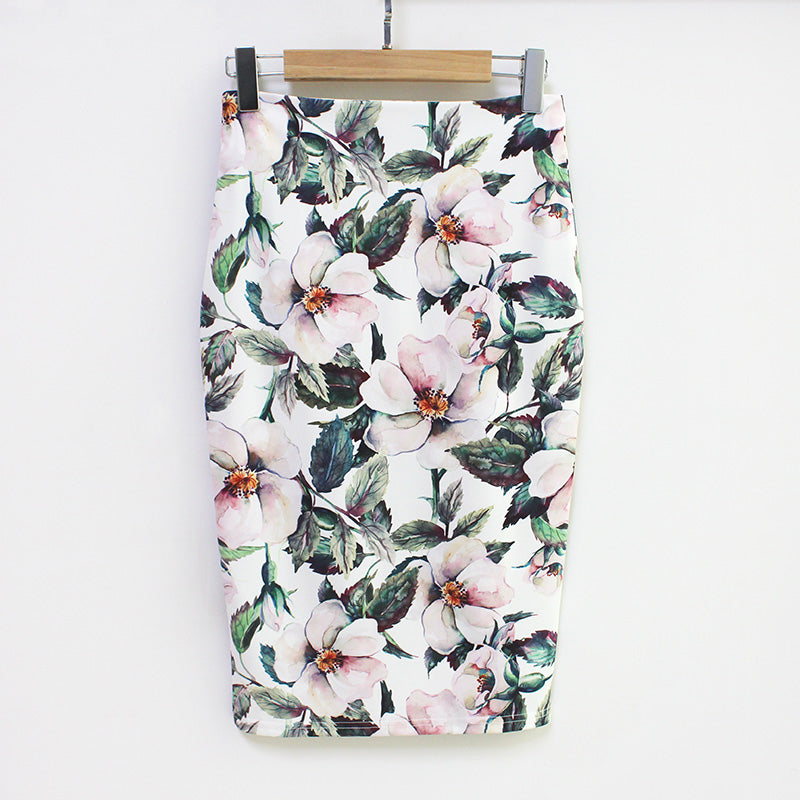 Midirock mit Blumenmuster