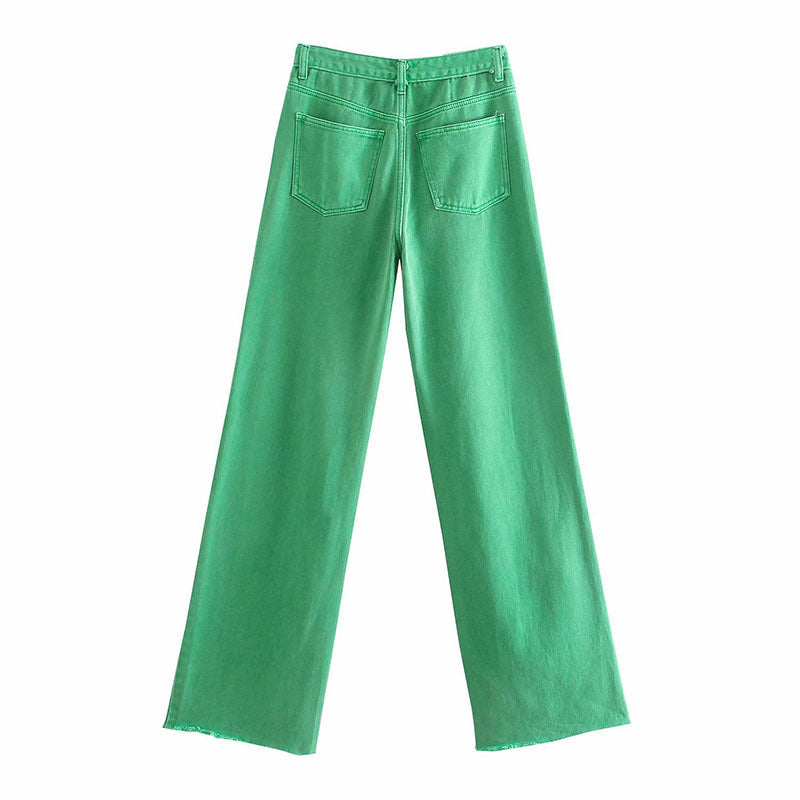 All-Match-Wischhose mit hoher Taille und geradem Bein
