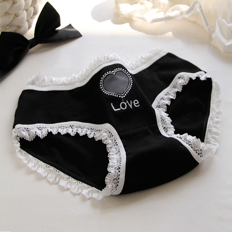 Lolita-Höschen mit schwarzem Spitzenbesatz