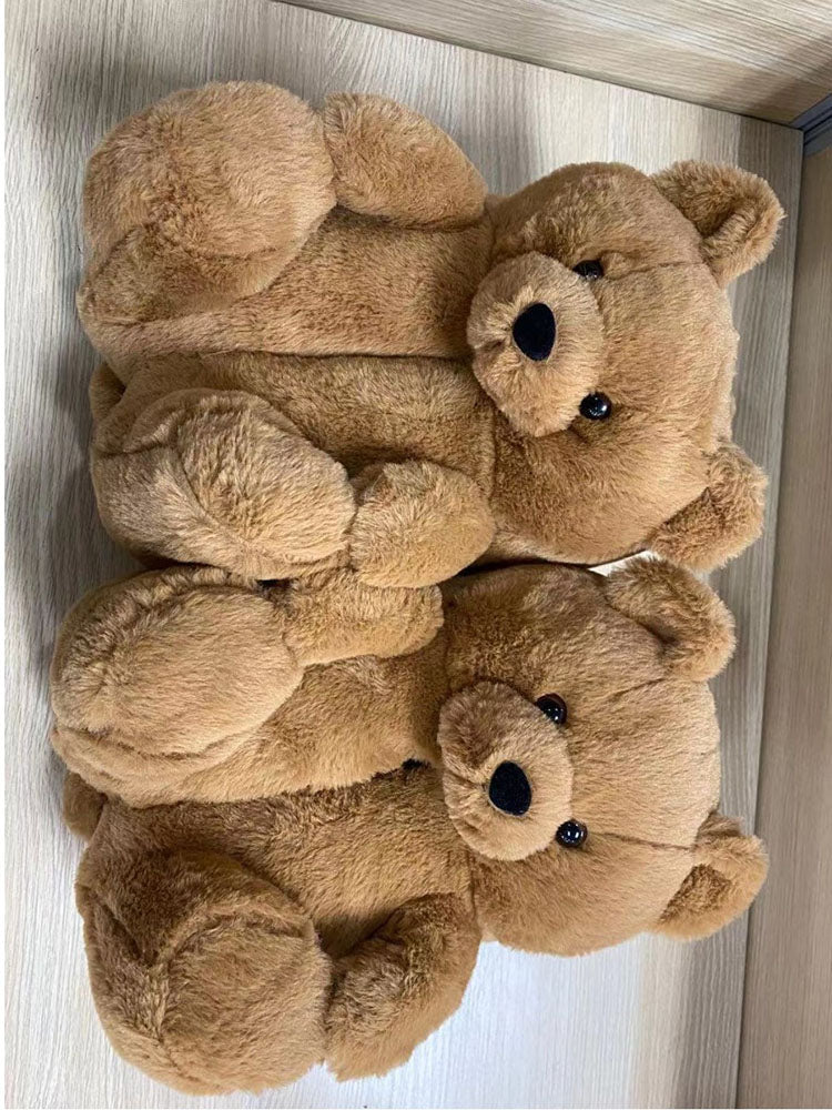 Flauschige Teddybär-Hausschuhe