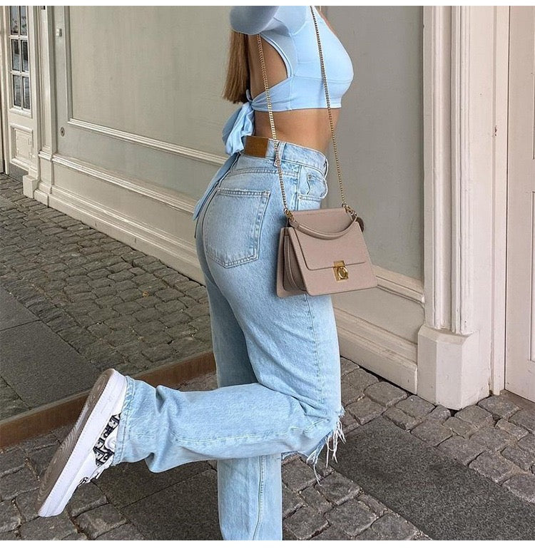 Isla – Zerrissene Jeans mit weitem Bein