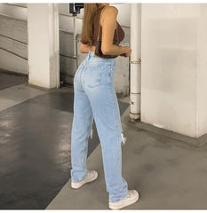 Isla – Zerrissene Jeans mit weitem Bein