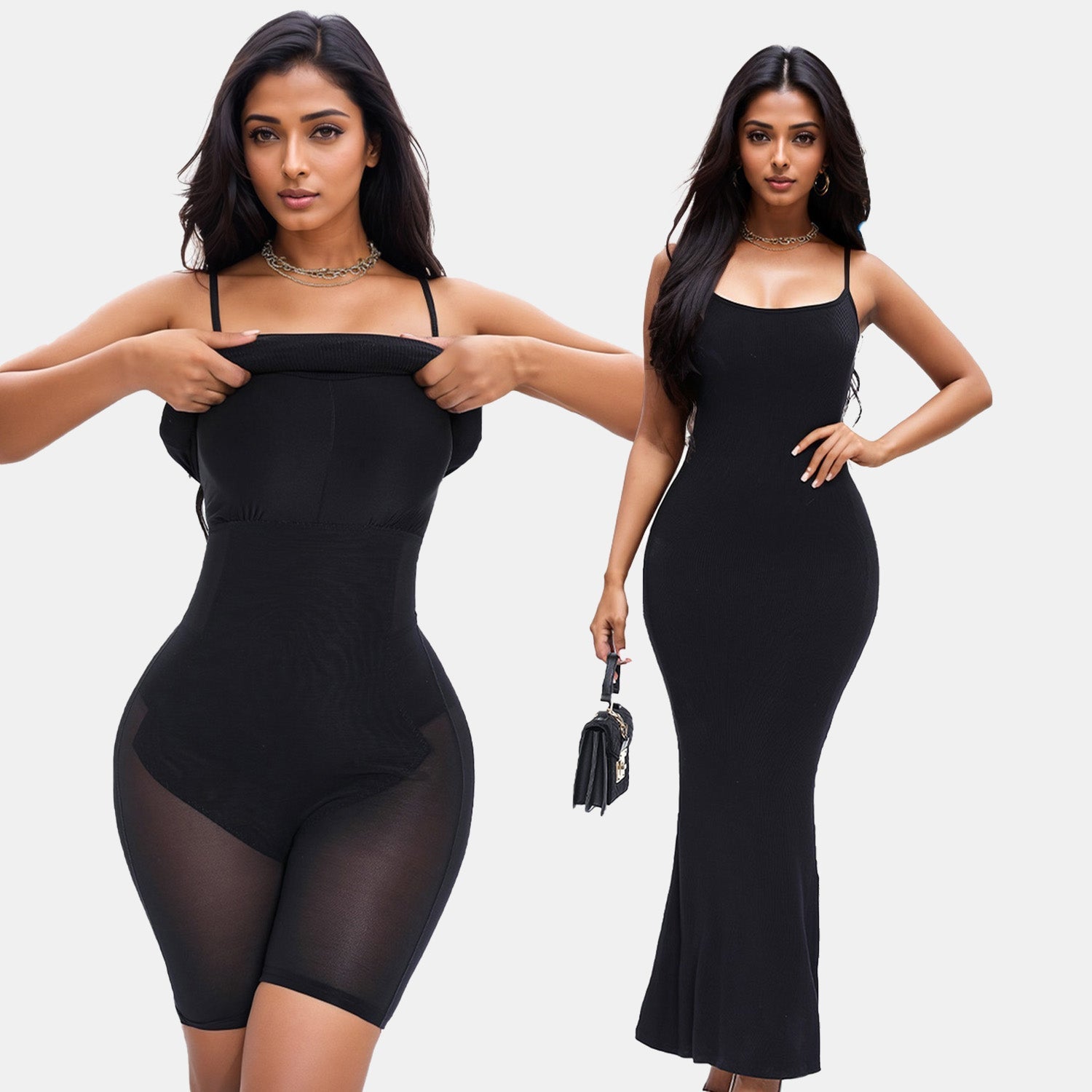 Maxikleid mit integriertem Shapewear-Slip