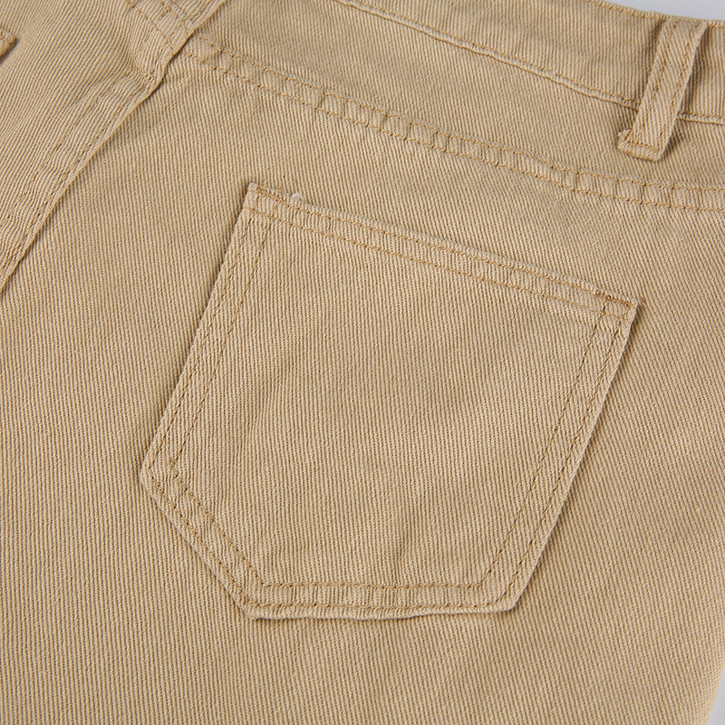 High Waist Slim Jeans Schlaghose