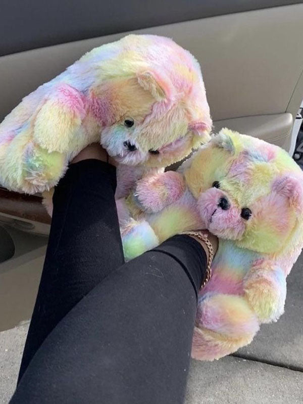 Flauschige Teddybär-Hausschuhe