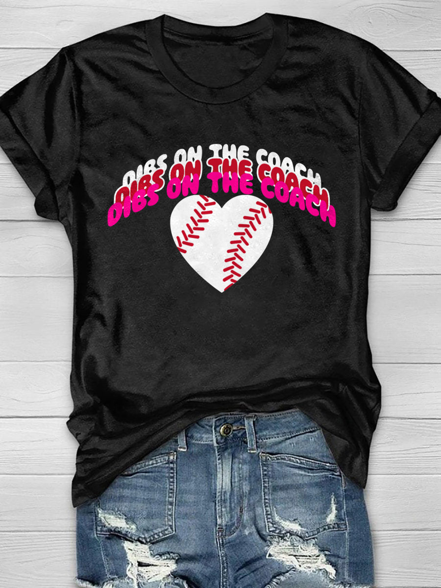 Camiseta de manga corta con estampado vintage de béisbol 
