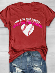 Camiseta de manga corta con estampado vintage de béisbol 