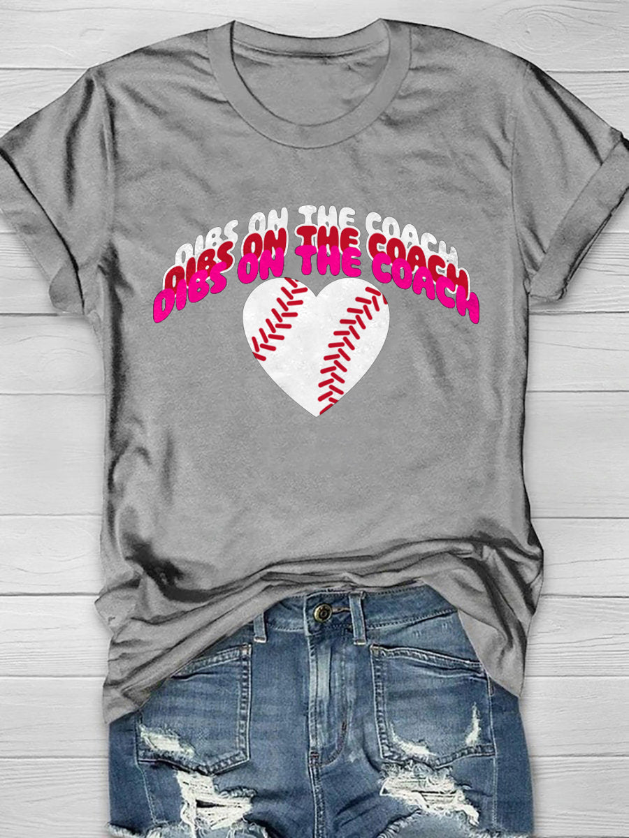 Camiseta de manga corta con estampado vintage de béisbol 