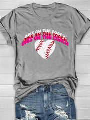 Camiseta de manga corta con estampado vintage de béisbol 