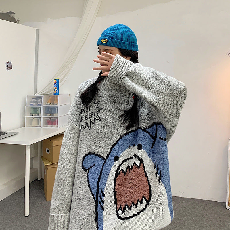 Strickpullover mit Hai-Klatschmuster