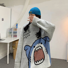 Strickpullover mit Hai-Klatschmuster