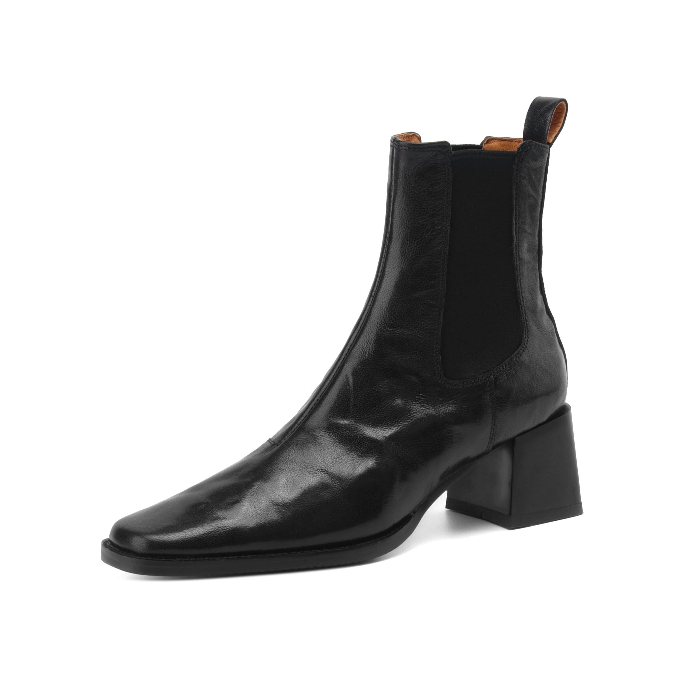Chelsea-Boots aus Leder mit Absatz