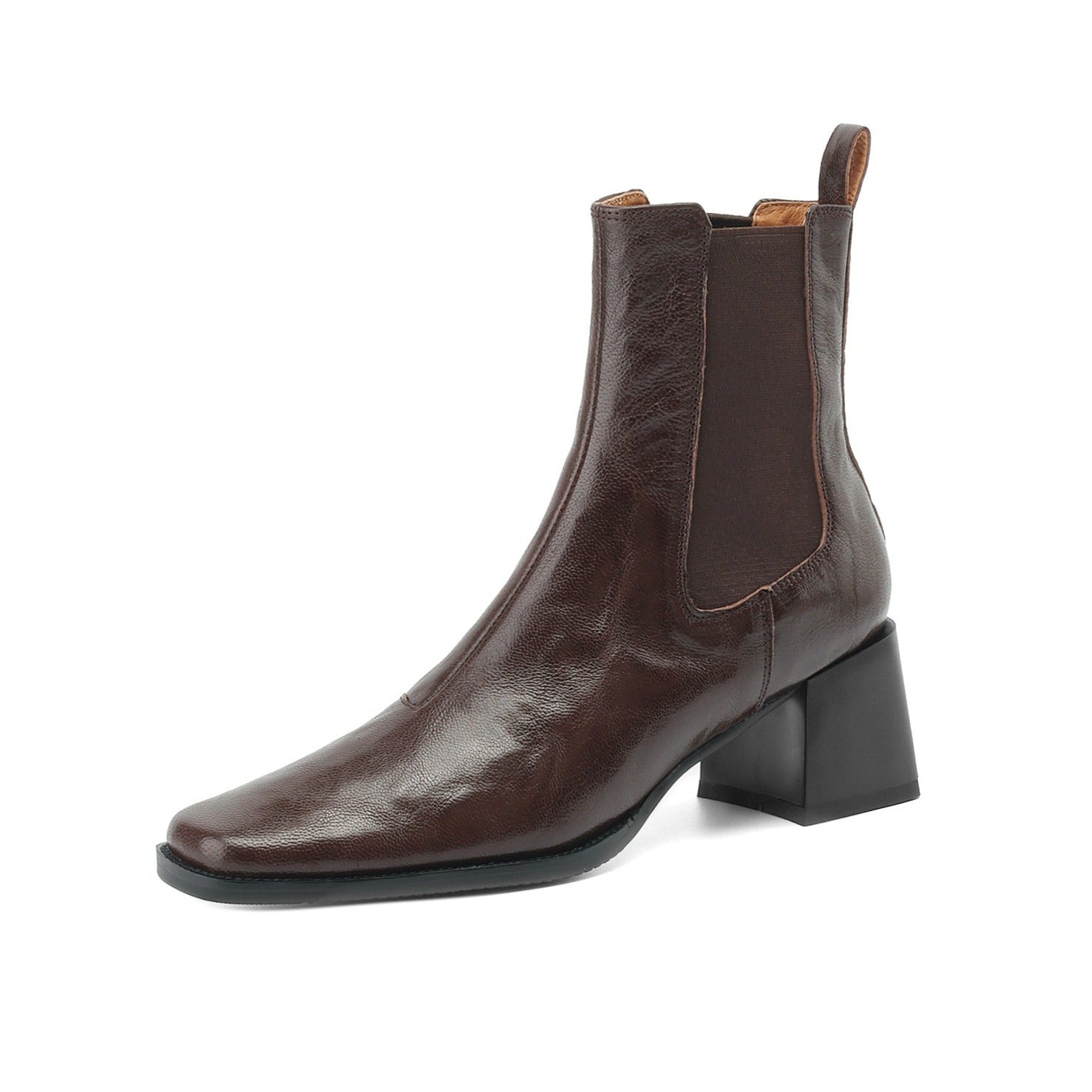 Chelsea-Boots aus Leder mit Absatz