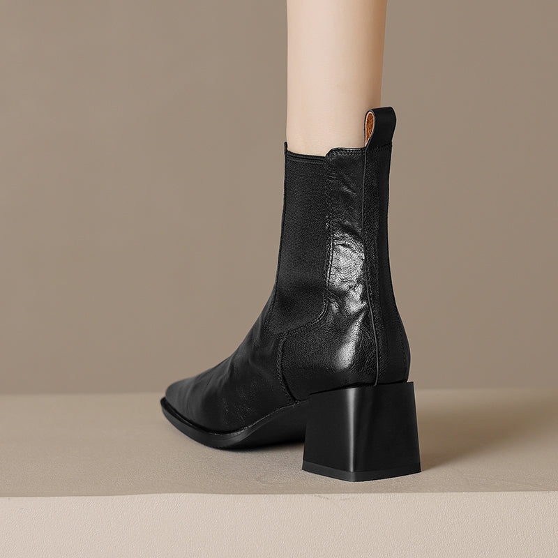 Chelsea-Boots aus Leder mit Absatz