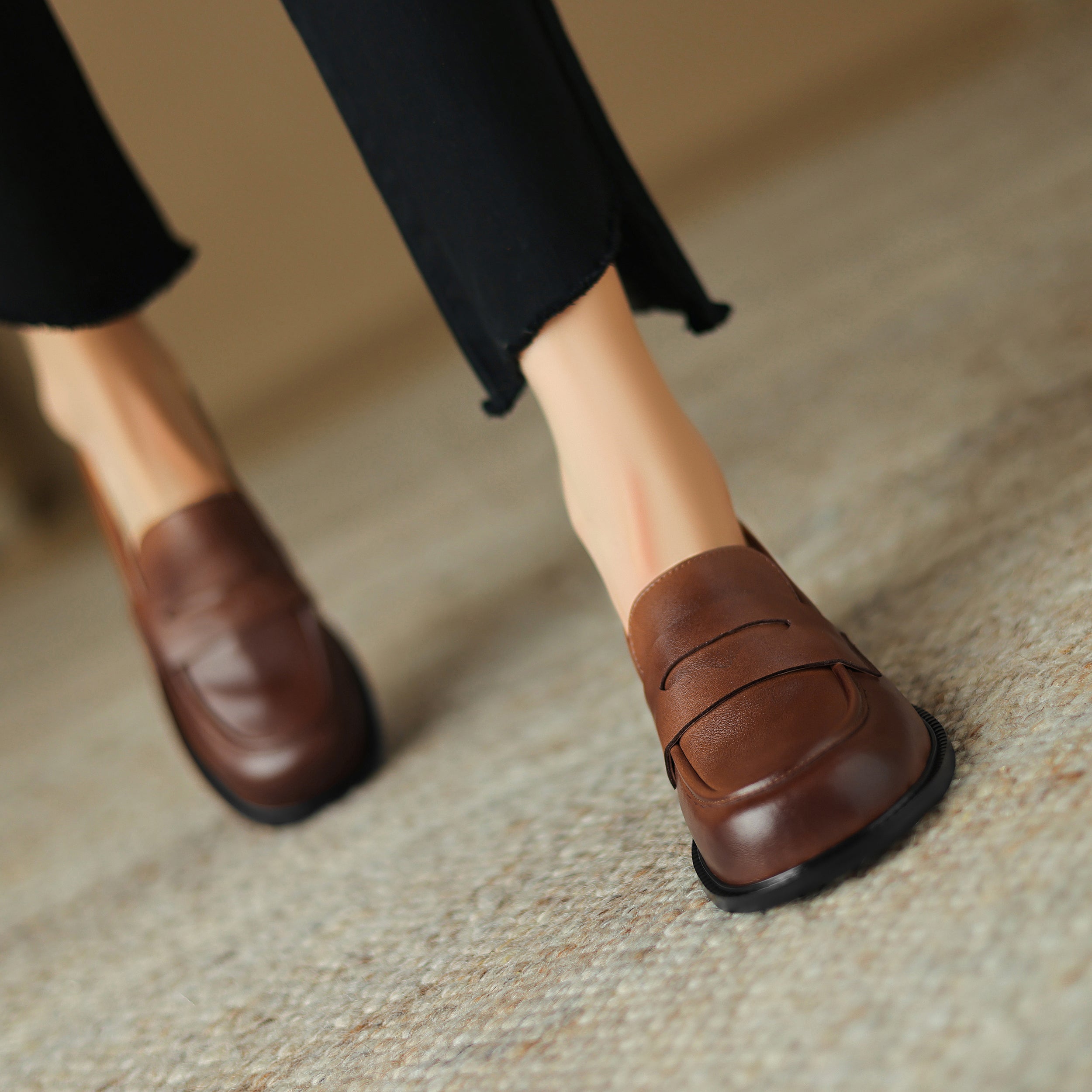 Handgefertigte Loafer Bequeme Lederschuhe