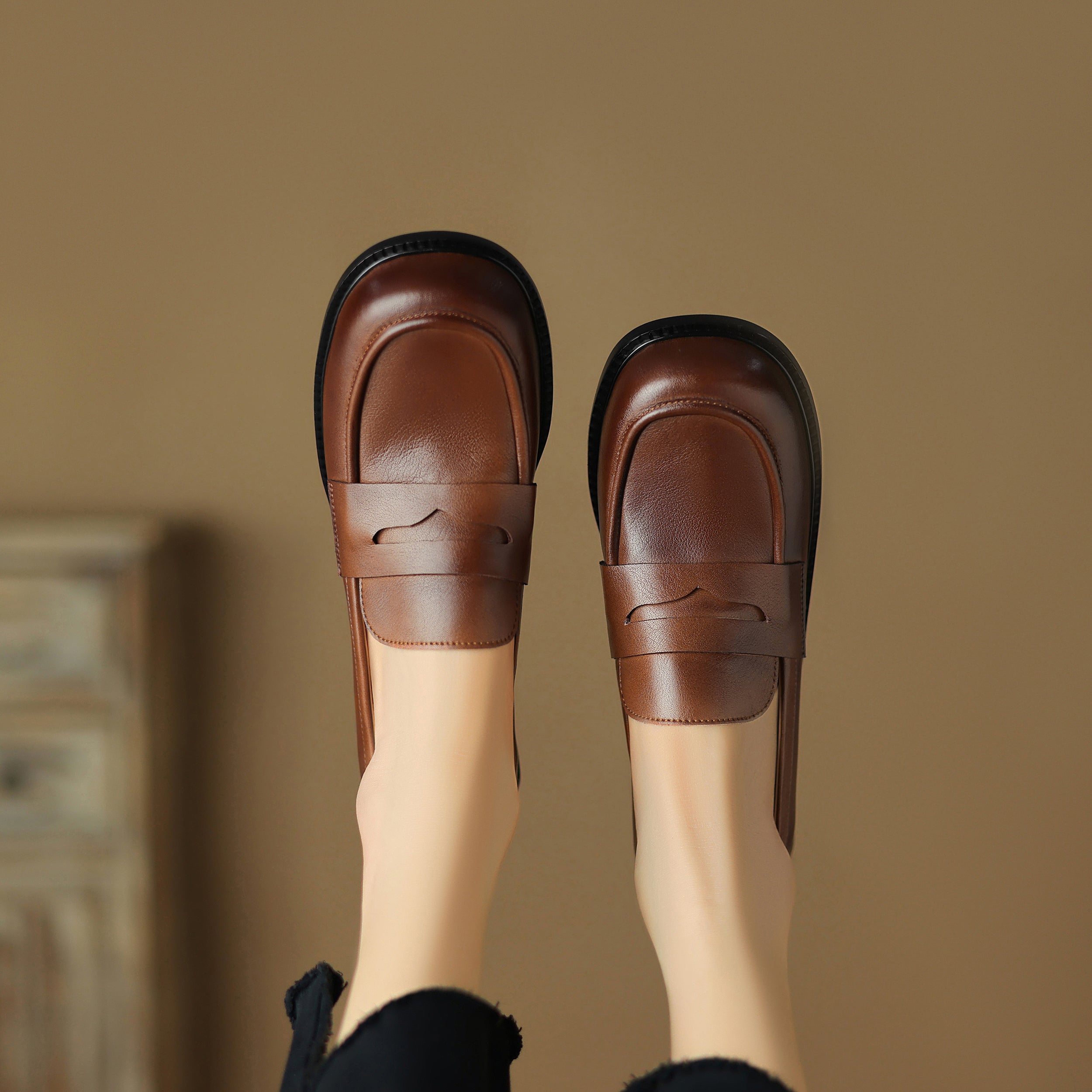 Handgefertigte Loafer Bequeme Lederschuhe