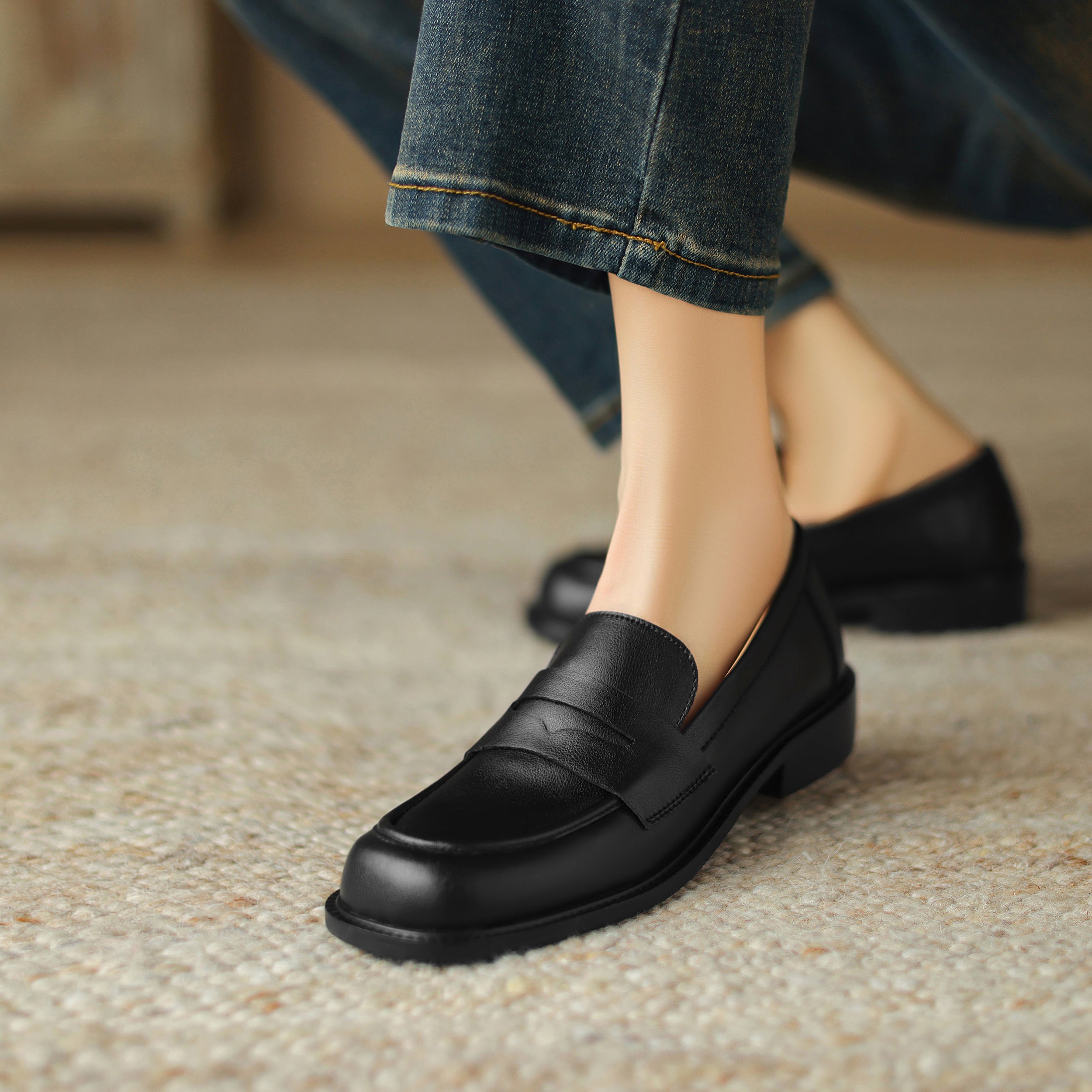 Handgefertigte Loafer Bequeme Lederschuhe