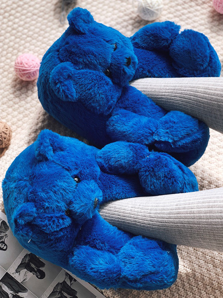 Flauschige Teddybär-Hausschuhe