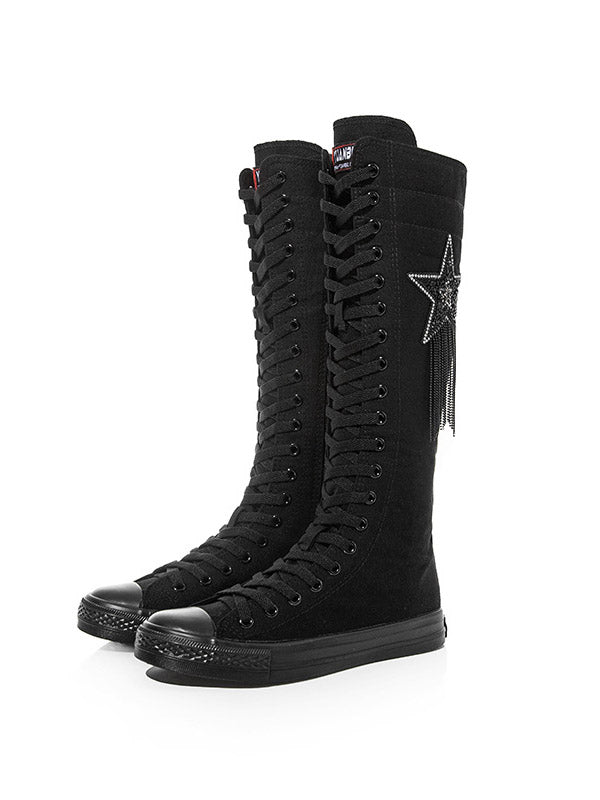 Schnürstiefel aus Segeltuch