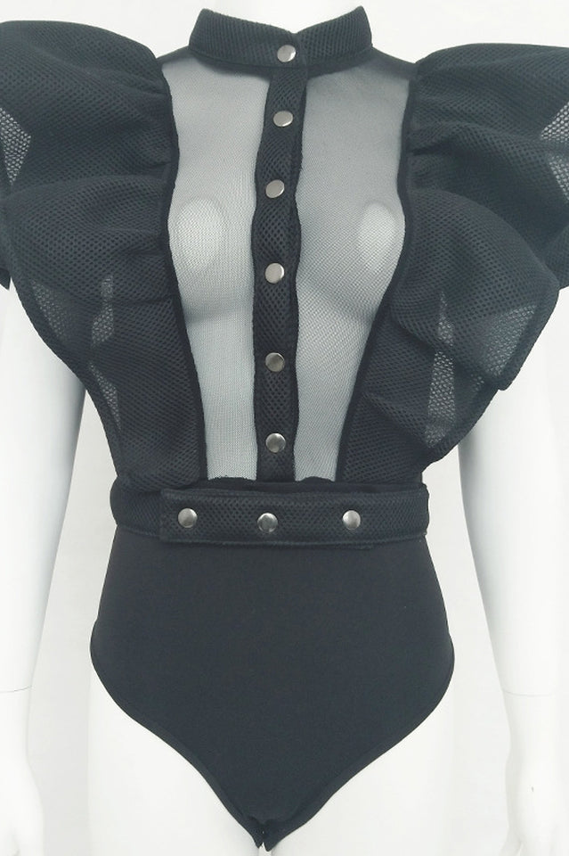 Gothic Sissy Party Rüschen Bodysuit