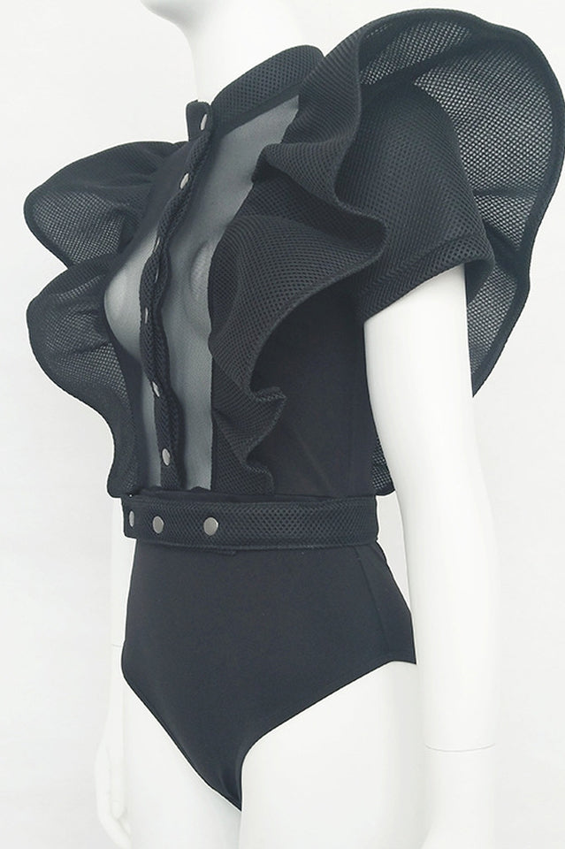 Gothic Sissy Party Rüschen Bodysuit