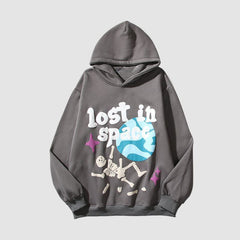High Street Vintage-Kapuzenpullover mit Graffiti-Print
