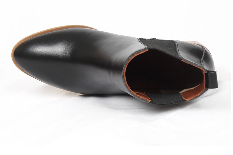Botines Chelsea de piel de ante con tacón de bloque para mujer