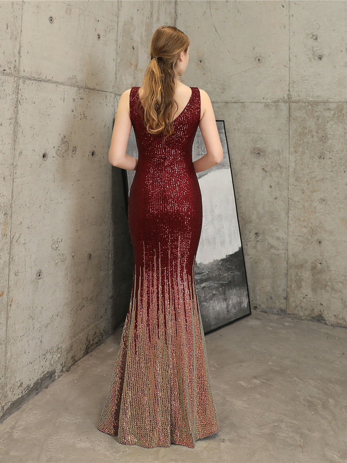 High-End-Abendkleid mit Pailletten