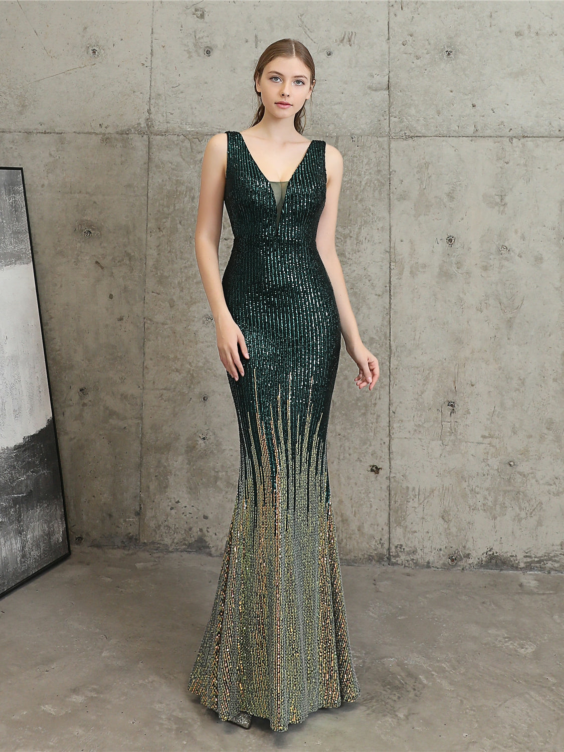 High-End-Abendkleid mit Pailletten