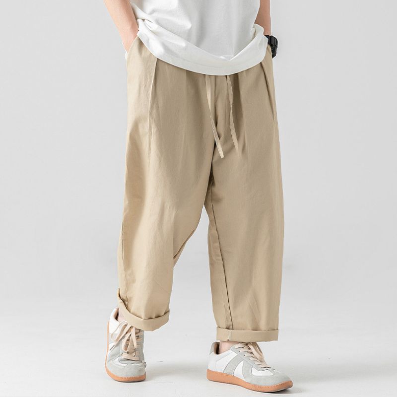 Pantalones cargo de pierna recta con diseño plisado para exteriores