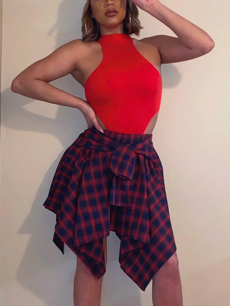 Karierter Midirock