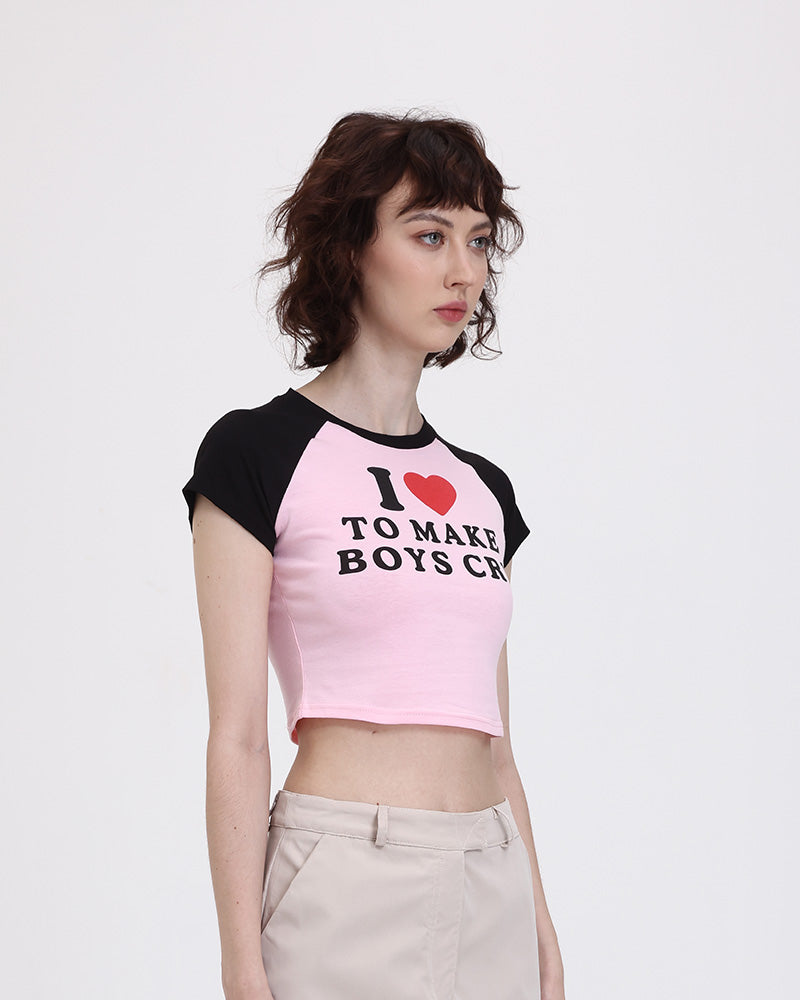 Raglan-Top „Make Boys Cry Baby“