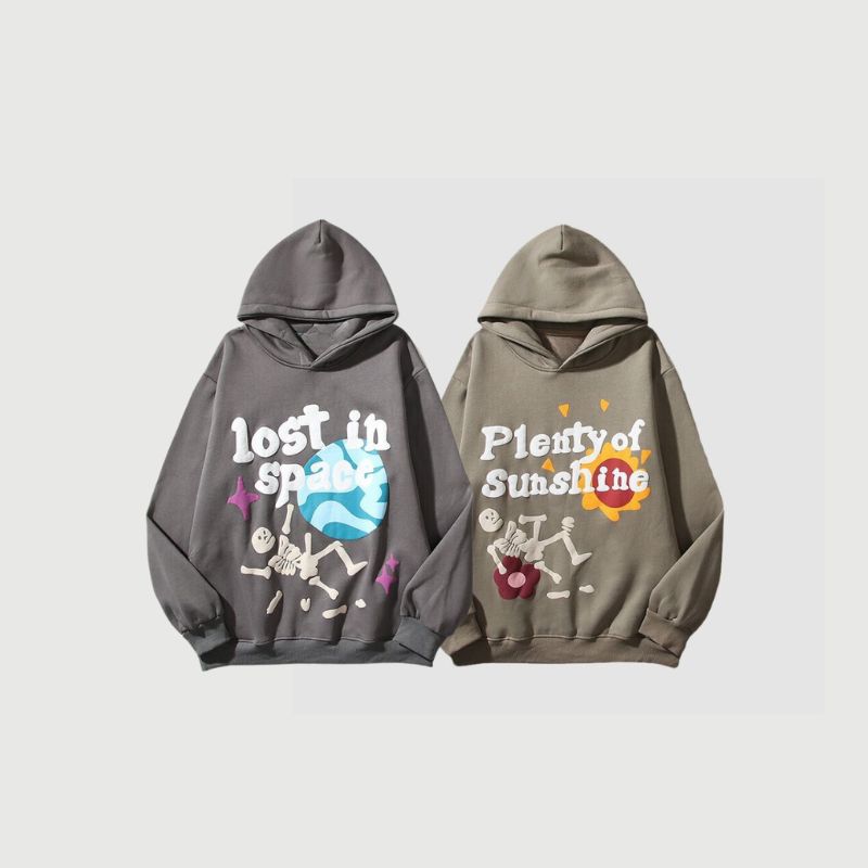 High Street Vintage-Kapuzenpullover mit Graffiti-Print