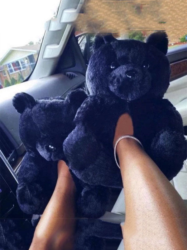Flauschige Teddybär-Hausschuhe