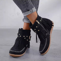 Vintage Stiefeletten mit Fransen