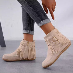 Vintage Stiefeletten mit Fransen