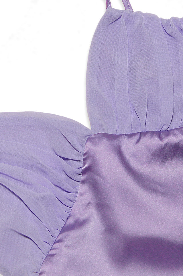 Bria Babydoll-Satinkleid mit Rüschen