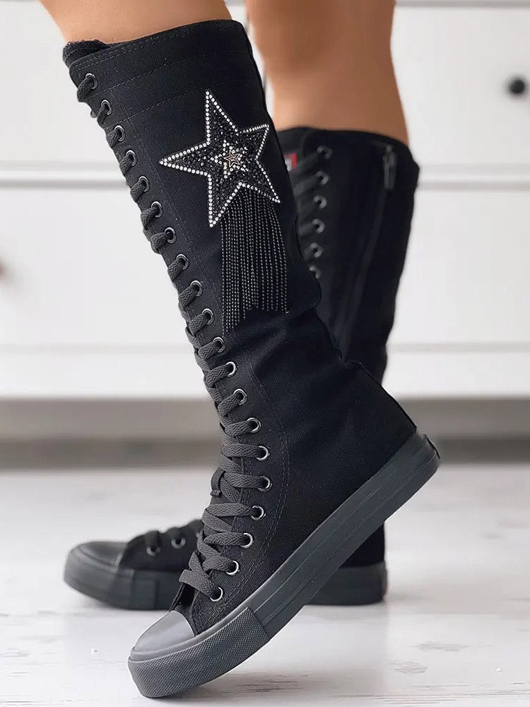 Schnürstiefel aus Segeltuch
