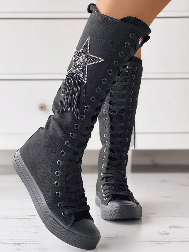 Schnürstiefel aus Segeltuch