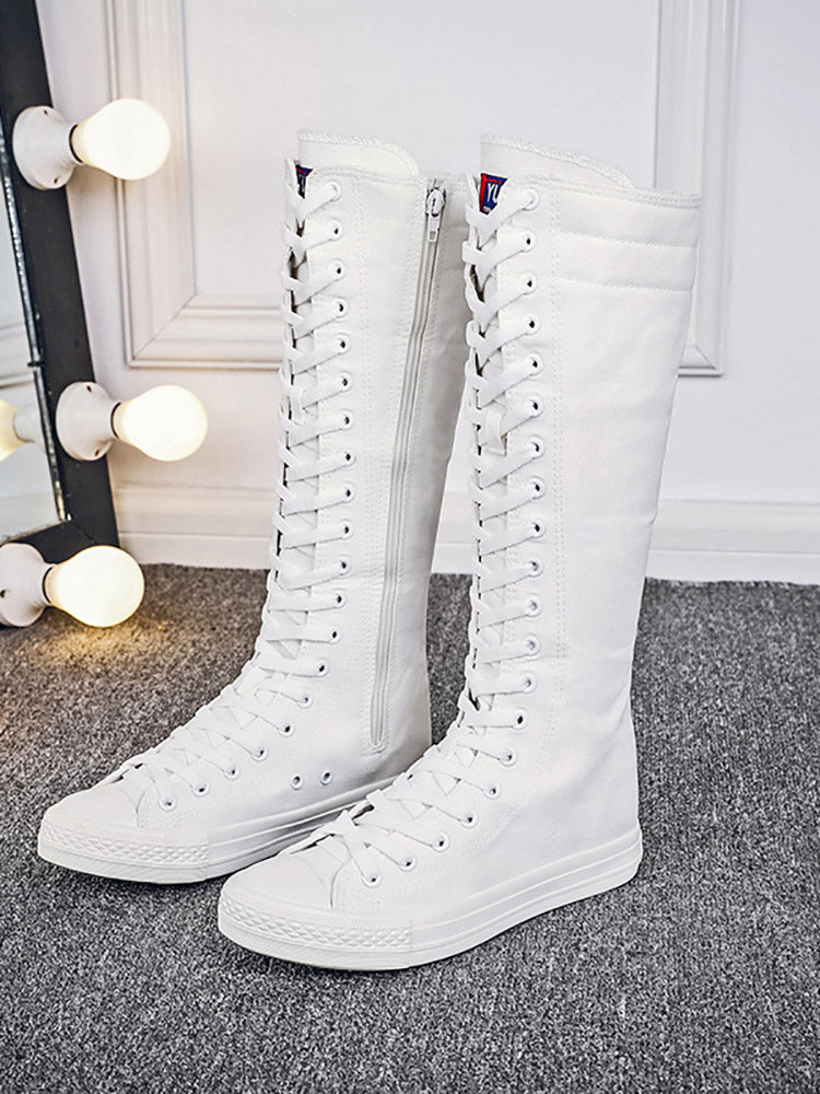 Schnürstiefel aus Segeltuch